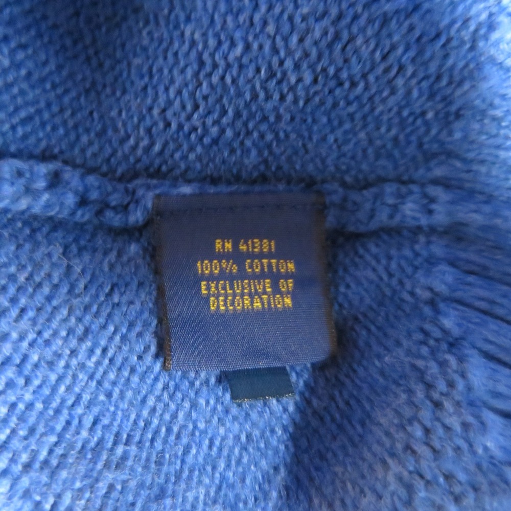 Polo Ralph Lauren Mens Blue Cotton Half Zip Sweater Size L - Picture 5 of 10